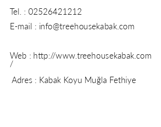 Tree Houses Kabak iletiim bilgileri